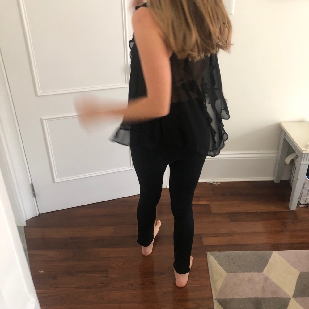 Sheer black silk Zimmerman top, babydoll style